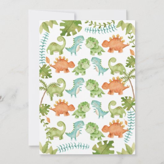 Invitation Anniversaire de Dinosaur (Dos)
