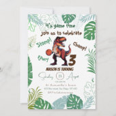 Invitation Anniversaire de Dinosaur (Devant)