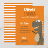 Invitation Anniversaire de Dinosaur (Devant / Derrière)