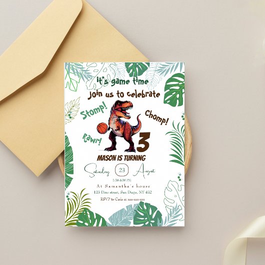 Invitation Anniversaire de Dinosaur