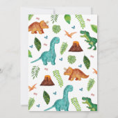 Invitation Anniversaire de Dinosaur (Dos)