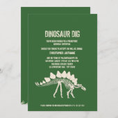 Invitation Anniversaire de Dinosaur (Devant / Derrière)