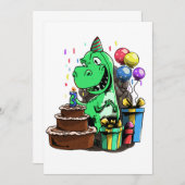 Invitation Anniversaire de Dinosaur - 3 ans (Devant / Derrière)