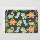 Invitation Anniversaire de Dinosaur avec photo (Dos)