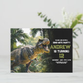 Invitation Anniversaire de Dinosaur invitation, Anniversaire  (Debout devant)