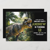 Invitation Anniversaire de Dinosaur invitation, Anniversaire  (Devant / Derrière)
