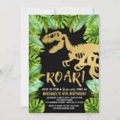 Invitation Anniversaire de Dinosaur Roar Dino (Devant)