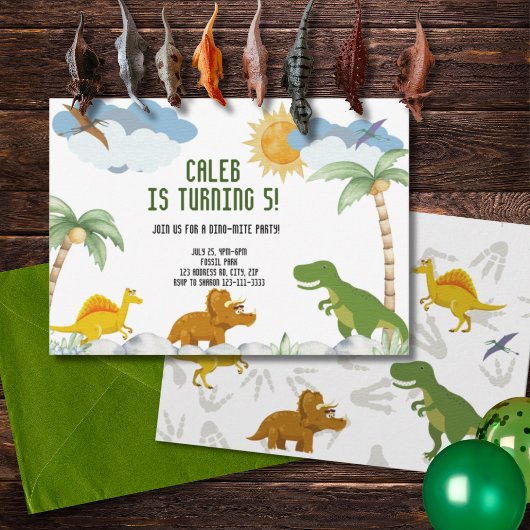 Invitation Anniversaire de Dinosaur T-Rex personnalisable