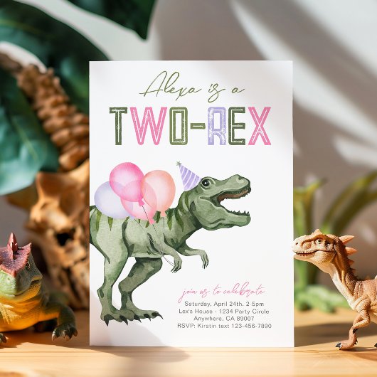 Invitation Anniversaire De Dinosaure À Deux Rex