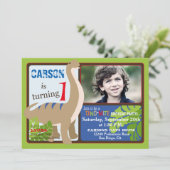 Invitation Anniversaire de dinosaure de brontosaure premier (Debout devant)