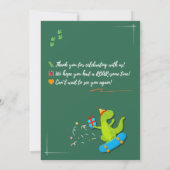 Invitation anniversaire de dinosaure modifiable (Dos)