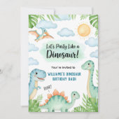 Invitation Anniversaire de Dinosaure Rugissant (Devant)