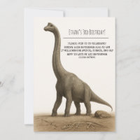 Anniversaire de dinosaure sauropode réaliste avec