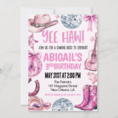 Invitation Anniversaire de Disco Cowgirl (Devant)