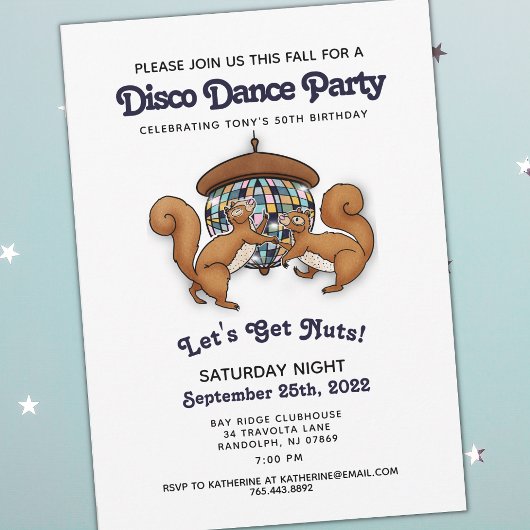 Invitation Anniversaire de Disco Dance Squirrel