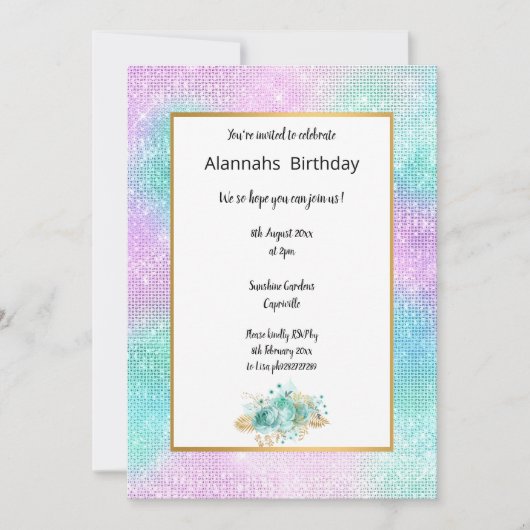 INVITATION ANNIVERSAIRE DE DISCO SPARKLE (Devant)