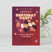 Invitation Anniversaire de disque vinvinyle classique (Debout devant)