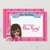 Invitation Anniversaire de Diva (Devant / Derrière)