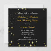Invitation Anniversaire de Diva Pailleté Orange Jaune Fabuleu (Dos)
