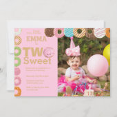 Invitation Anniversaire de Donut | Deux douces (Devant)