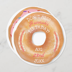 Invitation Anniversaire de Donut Épingles de givrage mignon