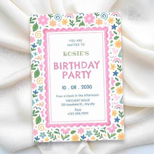 Invitation Anniversaire de doodle ludique