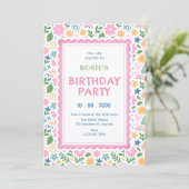Invitation Anniversaire de doodle ludique (Debout devant)