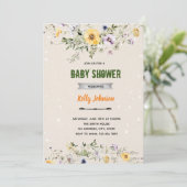 Invitation anniversaire de douche de fleur sauvage (Debout devant)