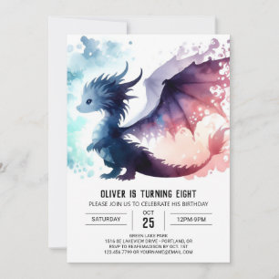 Invitation Anniversaire de dragon intemporel personnalisé