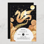 Invitation Anniversaire de Dragon Simple Enchanted (Devant / Derrière)