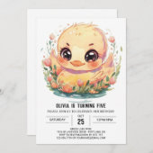 Invitation Anniversaire de Duck Boho (Devant / Derrière)