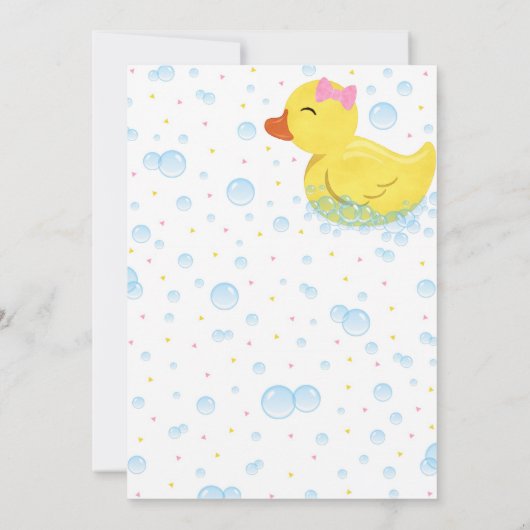 Invitation Anniversaire de Duckie en caoutchouc, D (Dos)
