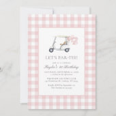 Invitation Anniversaire de En vichy de golf rose (Devant)