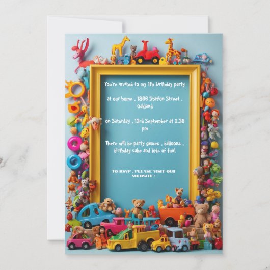 Invitation Anniversaire de enfant (Dos)