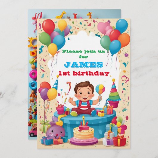 Invitation Anniversaire de enfant (Devant / Derrière)