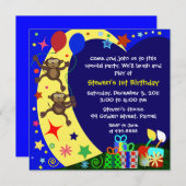 Invitation Anniversaire de enfant : 011 singes (Devant / Derrière)