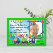 Invitation Anniversaire de enfant 019 : Train (Debout devant)
