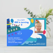 Invitation Anniversaire de enfant 027: Navire de c (Debout devant)