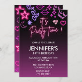 Invitation Anniversaire de enfant 14e anniversaire Parties sc (Devant / Derrière)