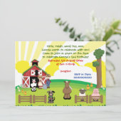 Invitation Anniversaire de enfant animal de ferme Barnyard (Debout devant)