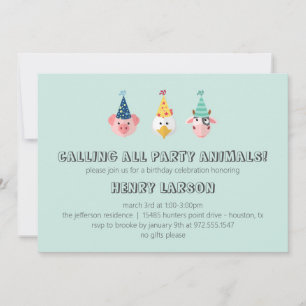 Invitation Anniversaire de enfant animal de la fête de Barnya