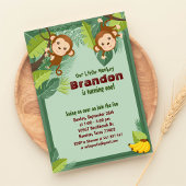 Invitation Anniversaire de enfant animal Jungle Monkey