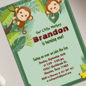 Invitation Anniversaire de enfant animal Jungle Monkey