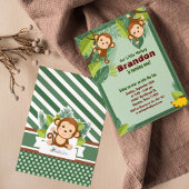Invitation Anniversaire de enfant animal Jungle Monkey