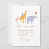 Invitation Anniversaire de enfant Animaux de fête (Devant)