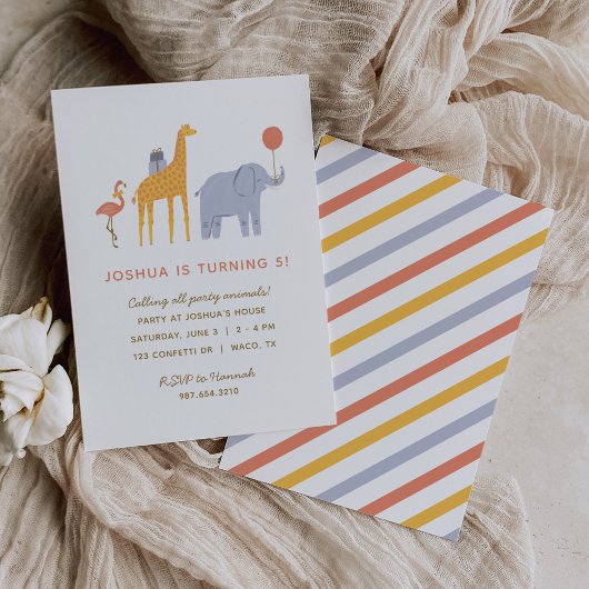 Invitation Anniversaire de enfant Animaux de fête