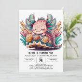 Invitation Anniversaire de enfant Axolotl (Debout devant)