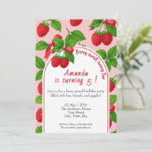 Invitation Anniversaire de enfant Berry Sweet Raspberry (Debout devant)