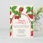 Invitation Anniversaire de enfant Berry Sweet Raspberry (Debout devant)