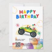 Invitation Anniversaire de enfant : Camion Monster (Dos)